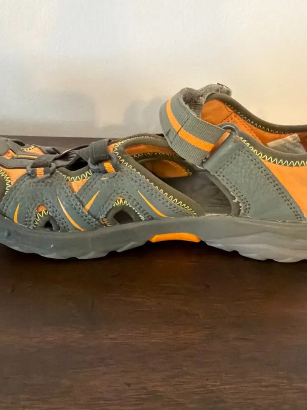Merrell Boys Unisex Sandals Adventure Shoe Size 4W Green Orange Hydro Hiker